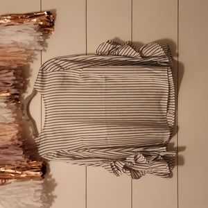 Black and White Striped Blouse